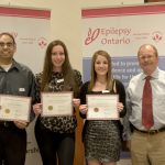 OBCL president Lawton Osler (far right) is seen here in 2012 after awarding OBCL scholarships to students (from left to right) Rahman Mohamed, Jaimie Morgan-Lynette and Brooke Corner.